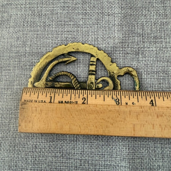 Antique Horse Brass - Nautical Anchor Naval Motif - Picture 3 of 3